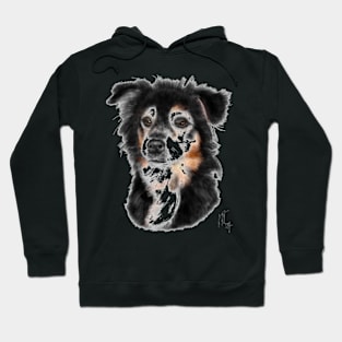 Serious Black and White Pooch Hoodie